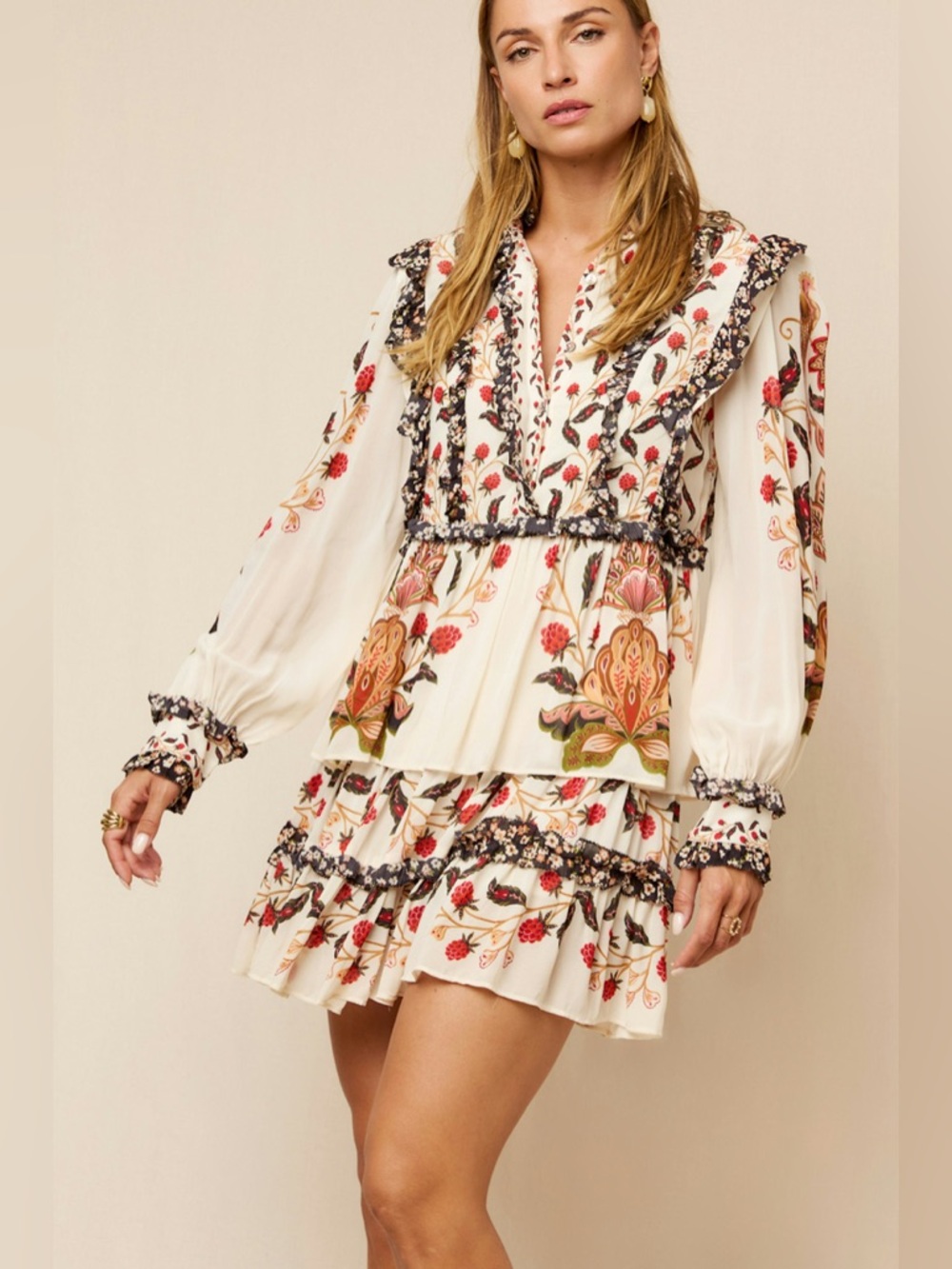 FARM Rio Cream Berry Garden Mini Dress Size Small NWT - Picture 5 of 16